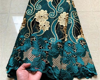 Tela de encaje de tul francés nigeriano africano de primera calidad para coser: gasa de seda bordada con leche para vestidos de boda y fiesta