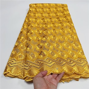 2018 nigerian lace fabric for wedding dress Guipure Cord Lace Fabric, Nigerian Embroidery Mesh for Wedding Dresses, 5  Yards