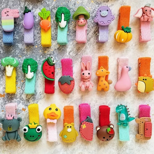 Cute Hair Clips: Animals Dinosaurs Fruits and Vegetables Cute Hair Clips: Animals Dinosaurs Fruits and Vegetables