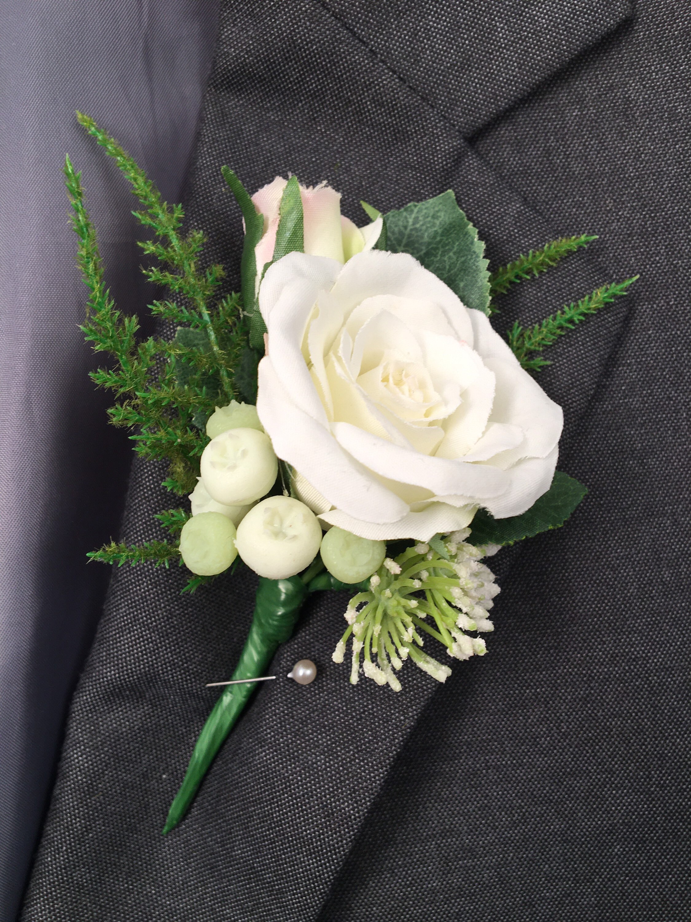 Buttonhole White Rose Buttonhole Classic Buttonhole. Etsy