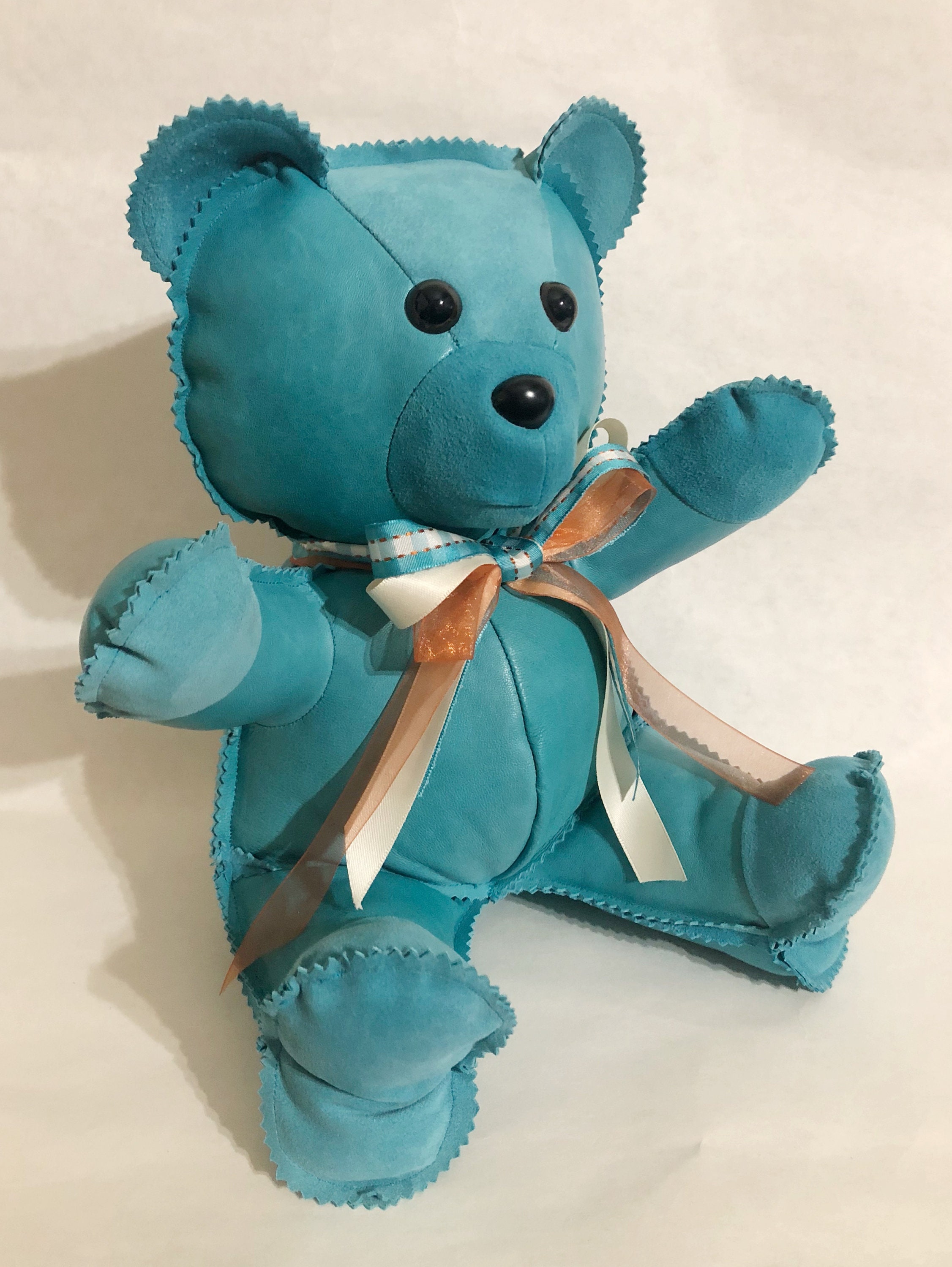Vintage leather handmade teddy bear Easter gift Etsy