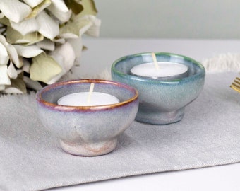 Handmade Ceramic Tealight Holder: Pretty tea light candle bowl