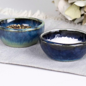 Handmade Ceramic Sauce Dish • Small Condiment Dishes in Two Ocean Inspired Glazes • Perfect for Sauces, Salt, Seasonings or Trinkets