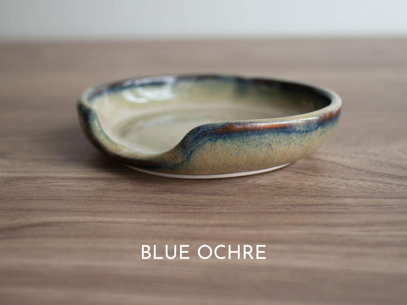 Handmade Ceramic Spoon Rest - Nature-Inspired Utensil Dish - Perfect Kitchen Gift for Nature Lovers - Available in Nine Glazes