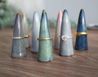 Ring holder | Handmade ceramic ring cone | Engagement ring holder | Stylish ring holder available in nine nature-inspired glazes