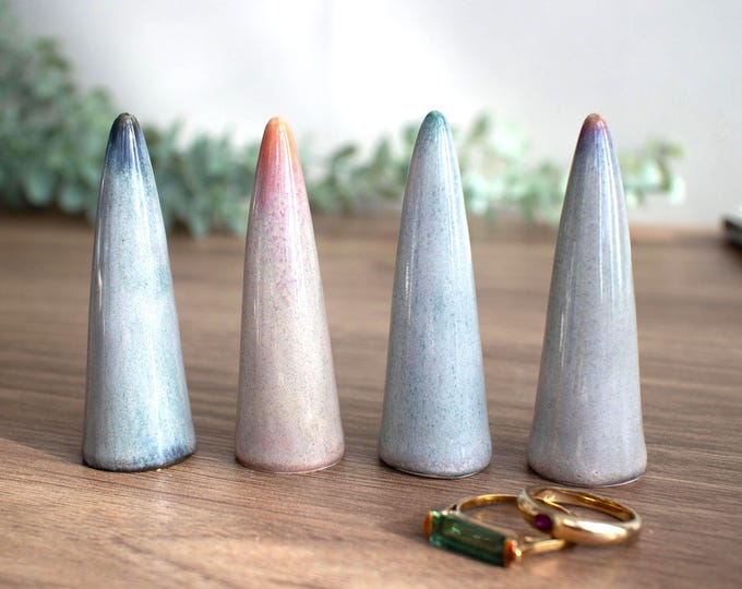 Handmade Ceramic Ring Cone: Jewelry Holder, Engagement Gift