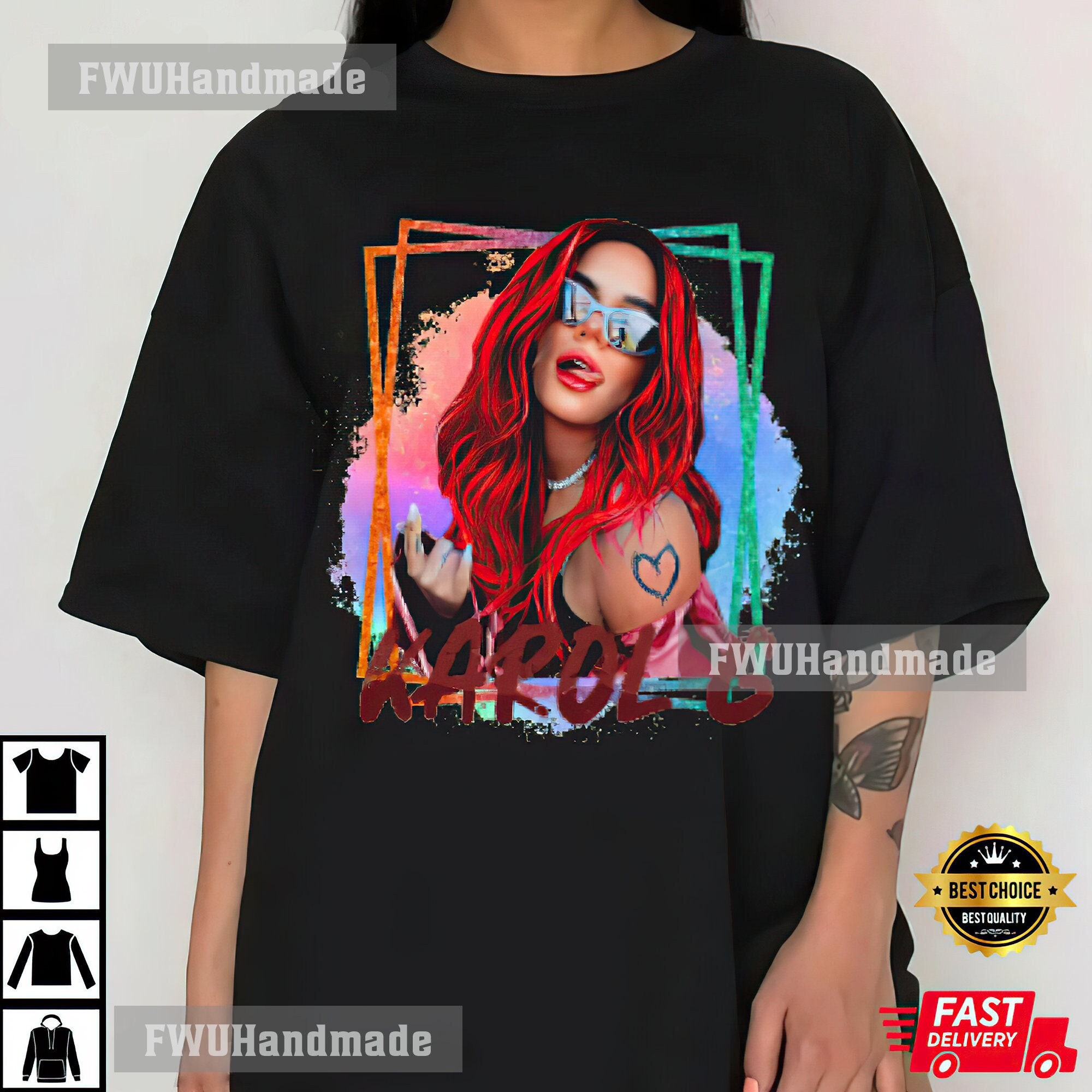 Karol G T Shirt Bichota T Shirt Karol G Red Hair Shirt Etsy Hong Kong