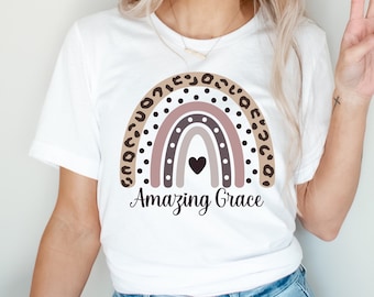 Amazing Grace T-Shirt, Christian Shirt, Faith Based Shirt, Boho Christian shirt,