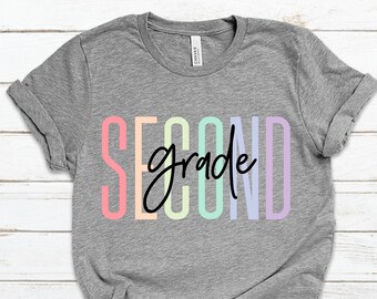Second Grade teacher shirt 2nd grade teacher cute teacher tee 2021 grade level shirt second grade team modern teacher elementary funny