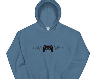 Gamer Heartbeat, Unisex Hoodie, Funny Gamer Hoodie, Gaming Gift, Nerd Geek Gamer, Girl Gamer, Video Game Hoodie, Christmas gift gamer