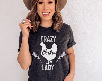 Chemise folle de dame de poulet, chemise drôle de dame, chemise d’agriculteur de poulet, fille de pays, fille d’agriculteur, amoureux de poulet, maman folle