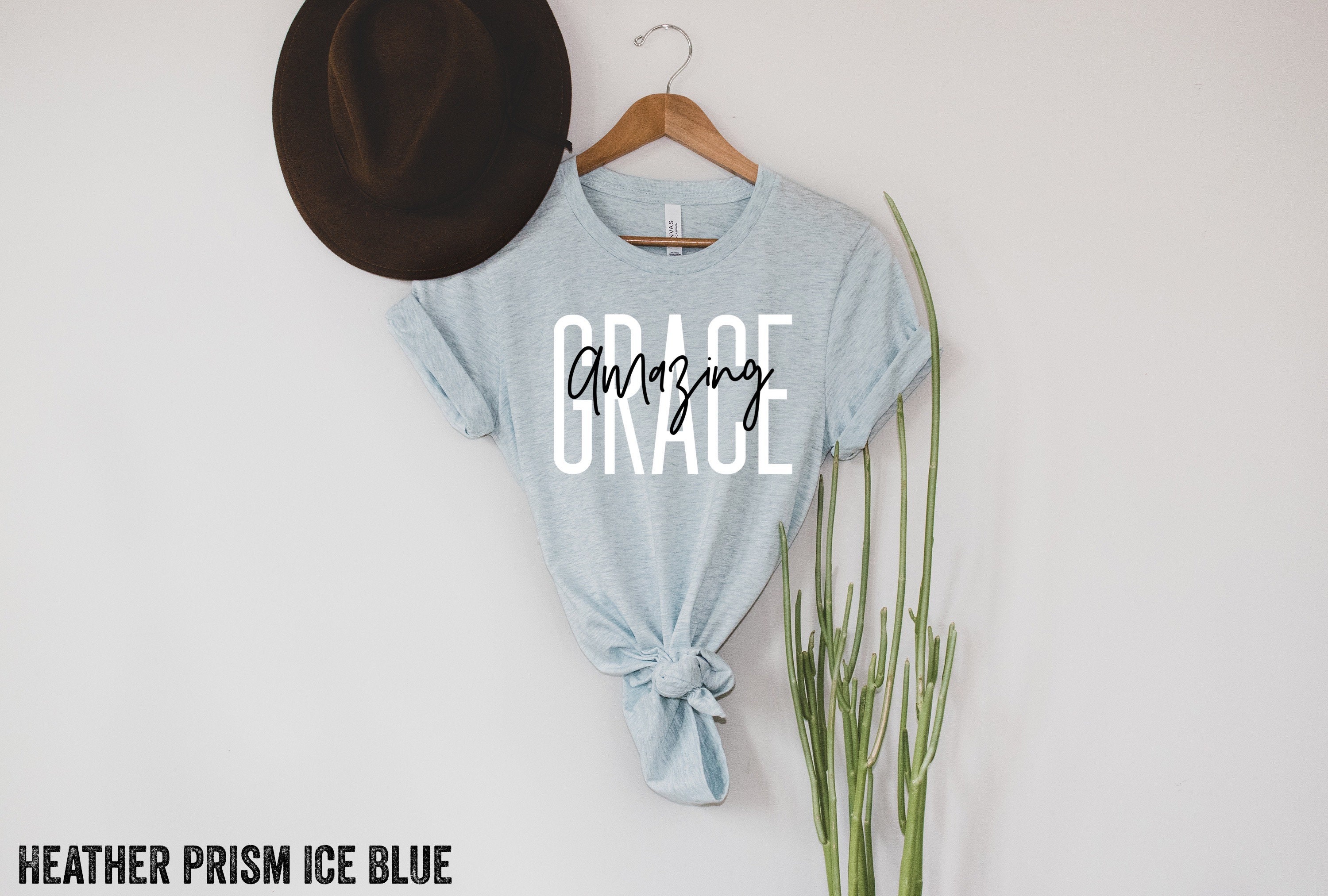 超希少鬼フェードキリストバックプリントAmazing Grace Tシャツ Amazing Grace T-shirt, Christian Shirt for Women, Bible Club