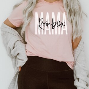 Rainbow Mama T-Shirt, Rainbow Mom Shirt, Rainbow Mama Tee, Cute Mom Shirt, Mom Birthday Gift, Mothers Day Tee, New Mom Shirt Mom Life Shirt