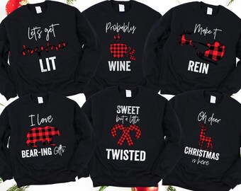Christmas Pun Sweatshirts, Bijpassende Familie sweatshirts, Bijpassende Lelijke Truien