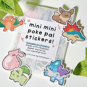 Mini mini Poke Pal Holographic Sticker Pack | Eco-Friendly Recycled Paper Journal Planner Stickers