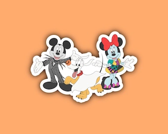 Mickey Mouse Halloween Sticker, Jack and Sally Sticker, Nightmare Before Christmas Sticker, Disney Stickers, Halloween