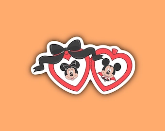 Mickey Mouse Halloween Sticker, Mickey Mouse Heart Locket Sticker, Mickey and Minnie Mouse Heart Locket Sticker, Disney Stickers, Halloween