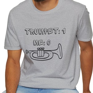 Funny Trumpet Unisex Softstyle T-Shirt Music, music bracket, bracketology, trumpet, cornet, brass