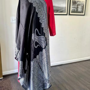 Soft Pashmina Wool Black Scarf For Women and Men, Finest Quality Kashmiri Shawl