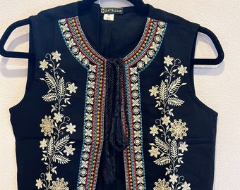 Women Boho Embroidered Banjara Jacket Coat, Traditional Kutch Koti, Ethnic Indian Jacket, Festival Jacket, Short Cotton Floral Jacket