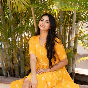 ladies dress yellow colour Short Hollace