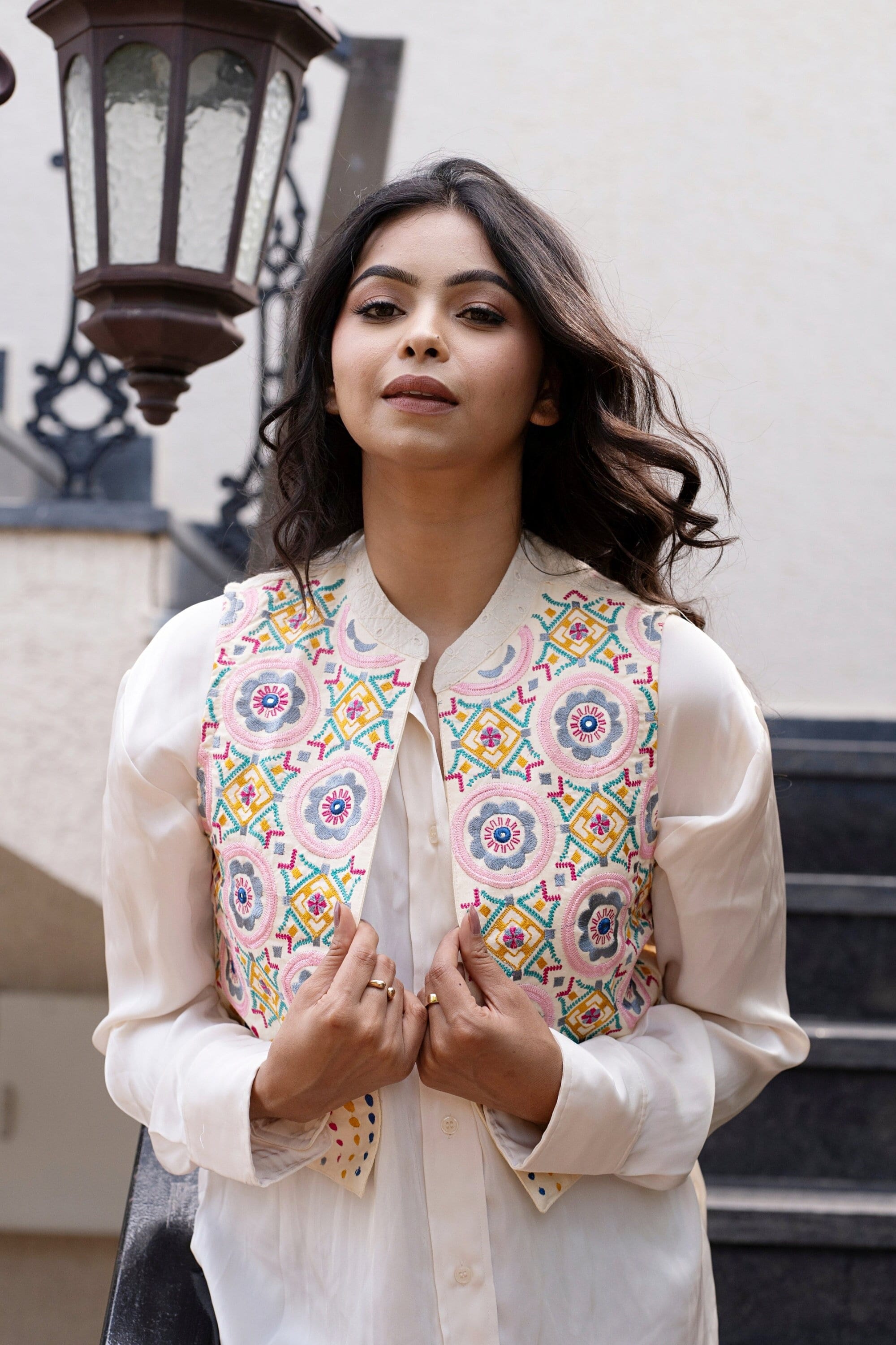 Embroidered Jacket, Off-white Jacket for Women, Bohemian Boho 