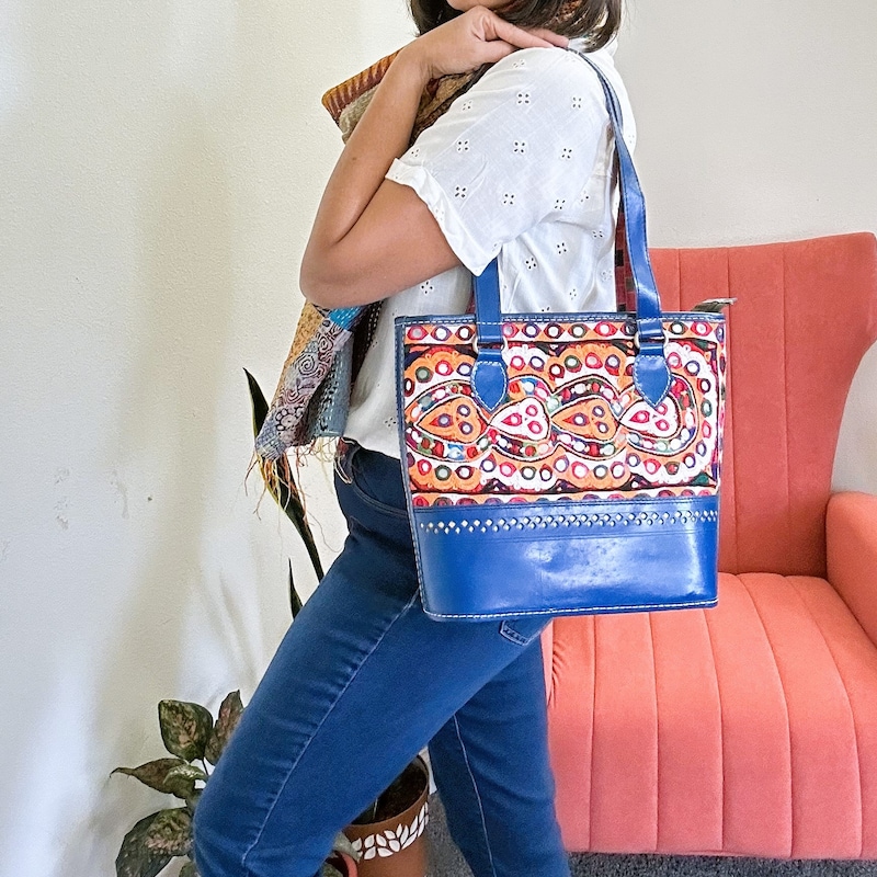 Vibrant Kutch Embroidered Satchel Bag