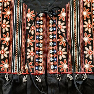 Boho Embroidered Black Jacket For Women, Traditional Koti, Ethnic Indian Jacket, Long Sleeves Jacket Shrug, Multicolored Festival Jacket image 8