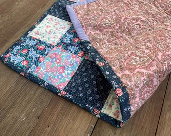 Floral and Paisley Baby Blanket/Baby Quilt/Newborn Blanket/Play Mat
