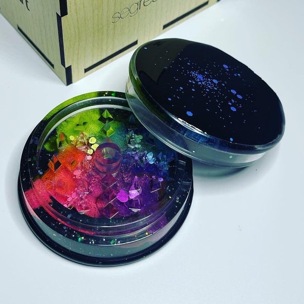 Cosmos 4 Colors Polimers Resin Grinder, Epoxy Grinder, Green Handmade Ashtray, Decoration Tray, Housewarming Gift, Absolute Collection
