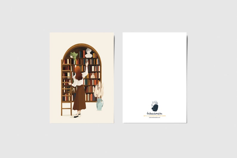 Carte postale "la bibliothèque" image 2