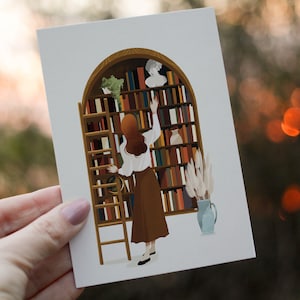 Carte postale  "la bibliothèque"