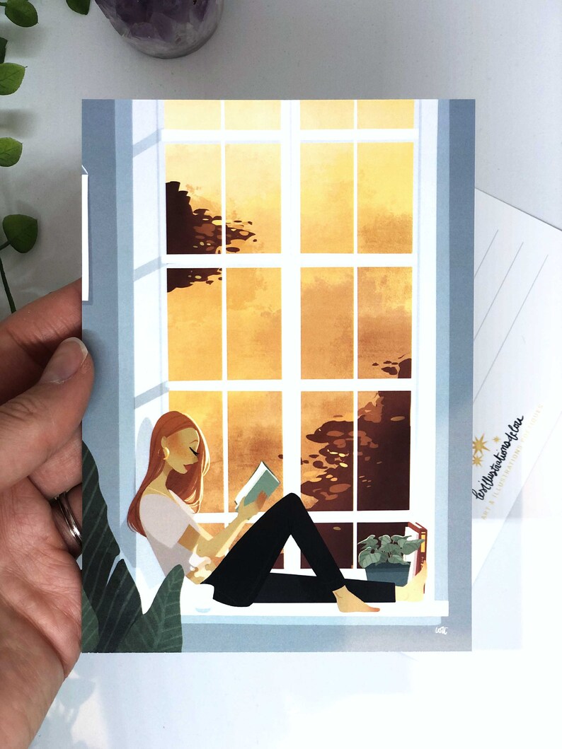 Carte postale femme à la fenêtre Bild 2