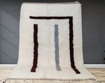 Alfombra marroquí personalizada, alfombra hecha a mano, alfombra de área, alfombra bereber, Beni Ourain, alfombra marroquí auténtica, alfombra bereber, alfombra de lana genuina