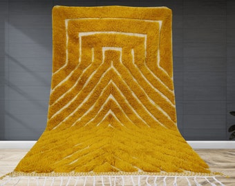 Yellow Moroccan rug , Beni ourain rug , Berber rug , Moroccan area rug , Custom rug , Moroccan rug 8x10 , Boho rug , Morrocan rug