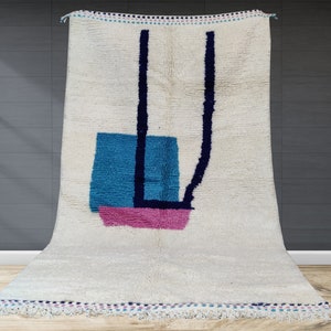 Blue rug, BLue Moroccan rug, Berber rug, Moroccan Rug Plain, Moroccan rug Solid, Handmade rug, Beni ourain rug, Berber Carpet, Wool rug