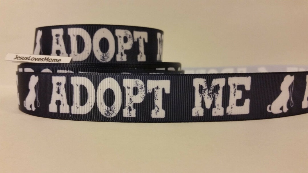 Grosgrain Ribbon 10 Yards Adopt Me Puppy With Leash Shelter Pets Paw ...