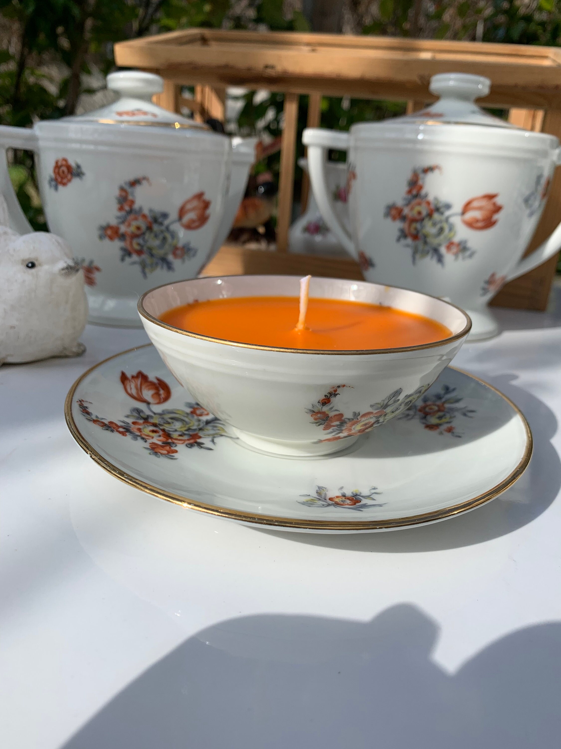 Bougie Tasse en Porcelaine de Limoges