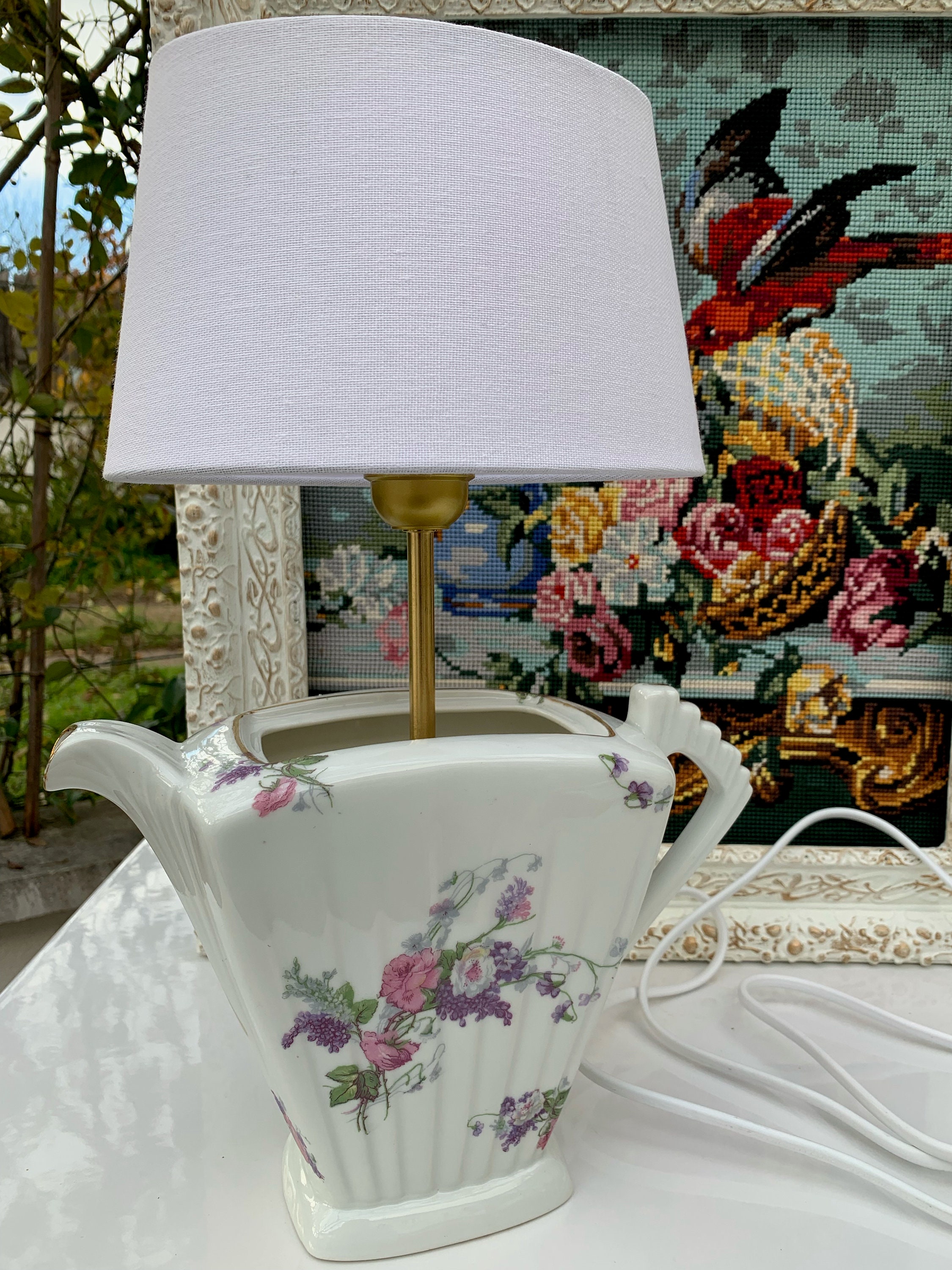 Lampe Théière en Porcelaine