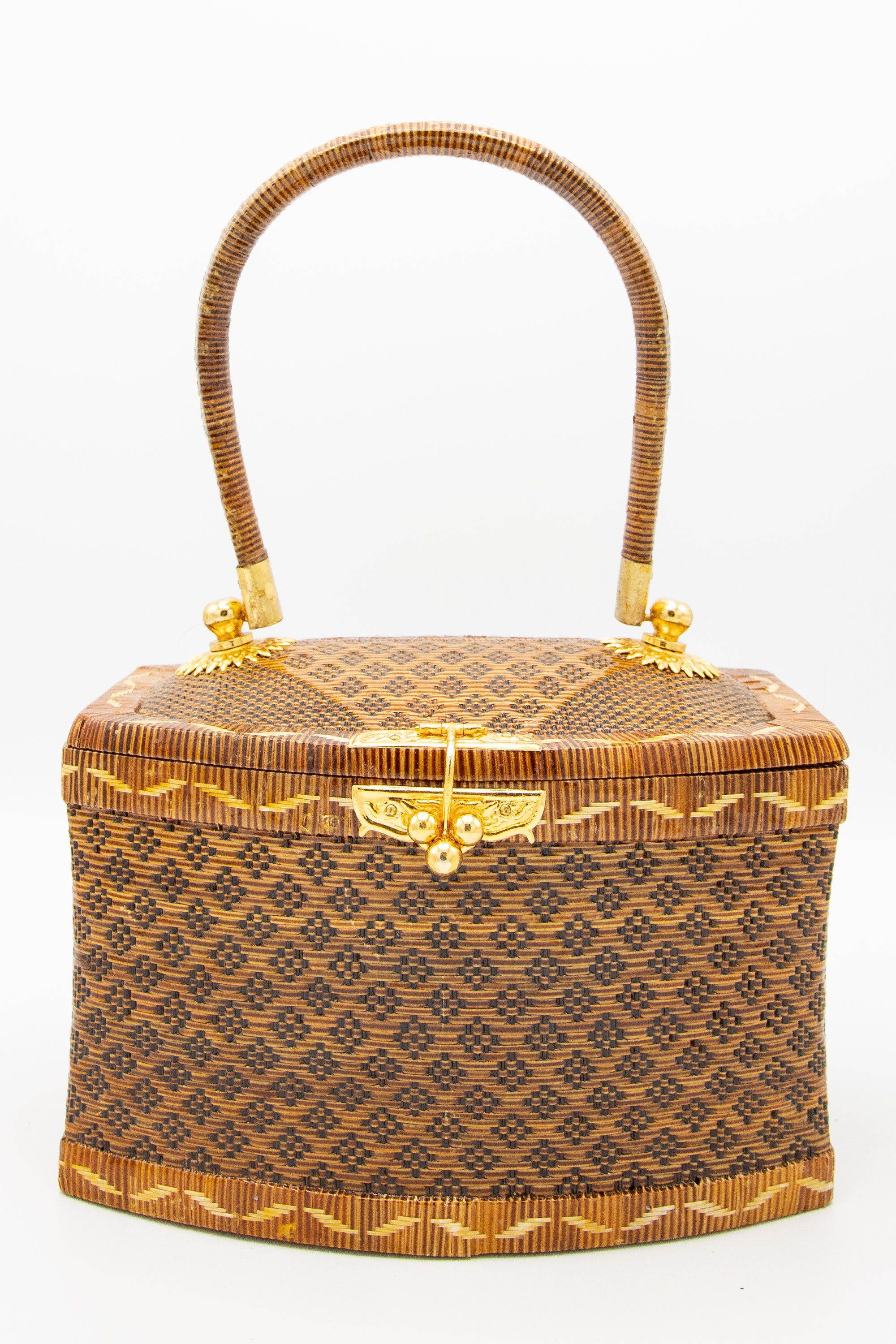 Thai Straw Handbag Natural Handwoven Vintageinspired Etsy