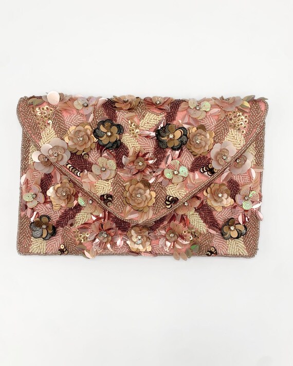 Buy Beaded Handbag Handmade Floral Patterned Glass Beading