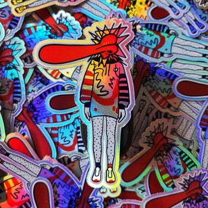 BIG NOSE Holografische Sticker - Hoge kwaliteit Duurzame holografische vinyl stickers met een unieke regenboog glans