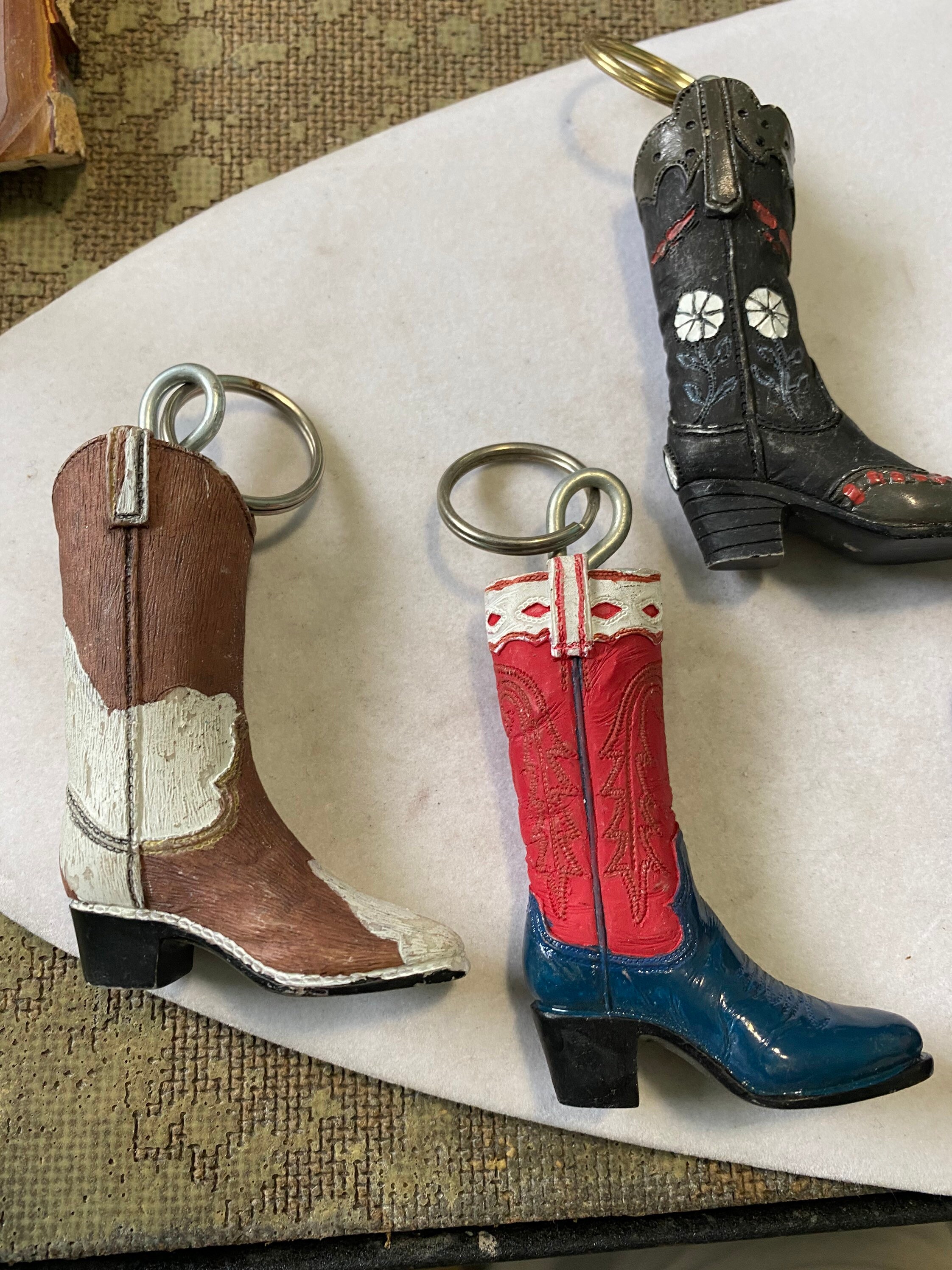 Cowboy Boot Keychain Etsy
