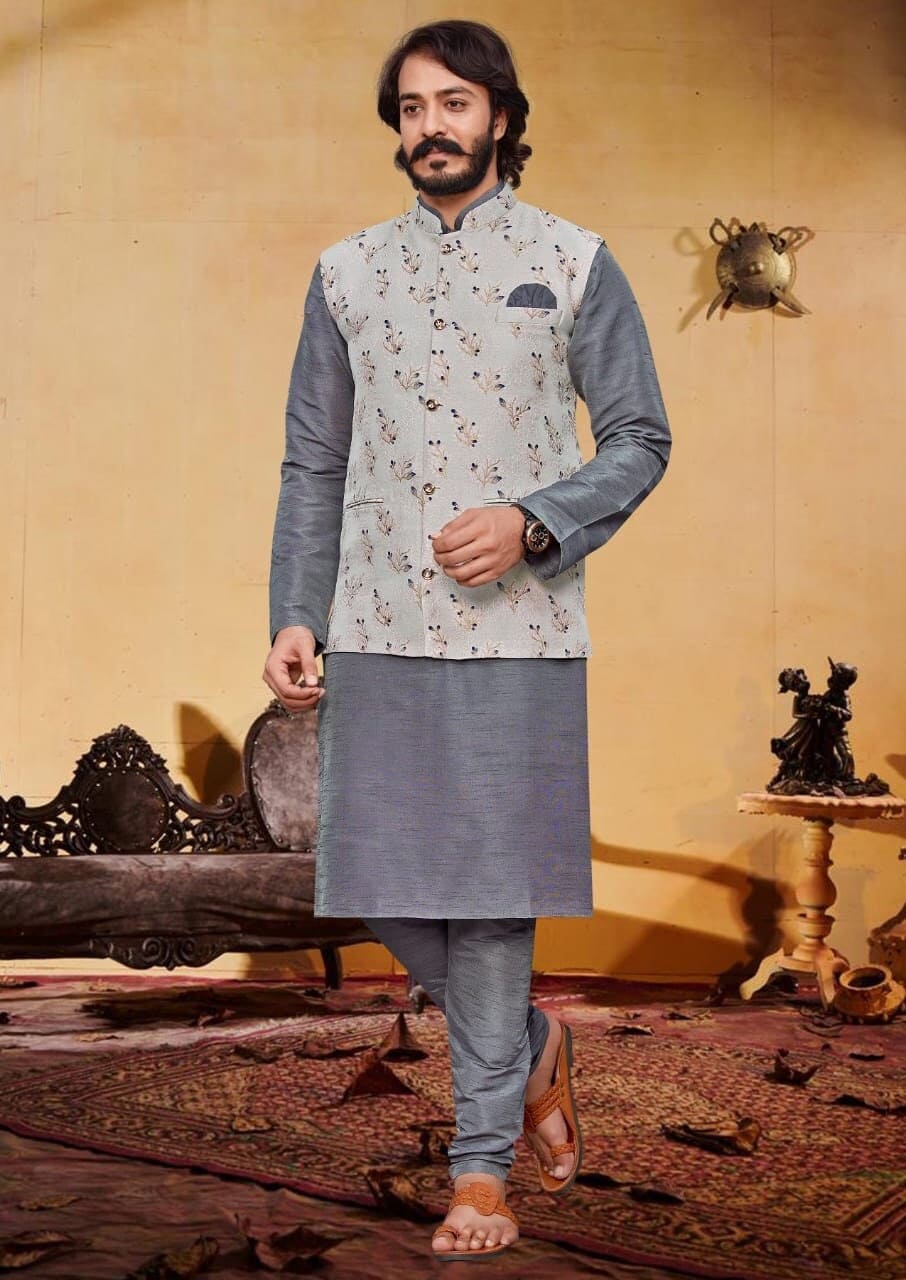 Punjabi Kurta Men With Jacket Etsy Finland