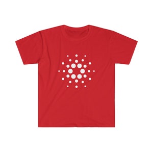 ADA Cardano White Logo - Cryptocurrency Bitcoin Crypto Coin - Unisex Softstyle T-Shirt