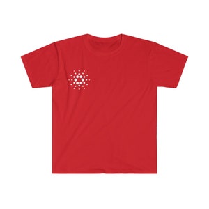 ADA Cardano - White Small Logo Cryptocurrency Bitcoin Crypto Coin - Unisex Softstyle T-Shirt