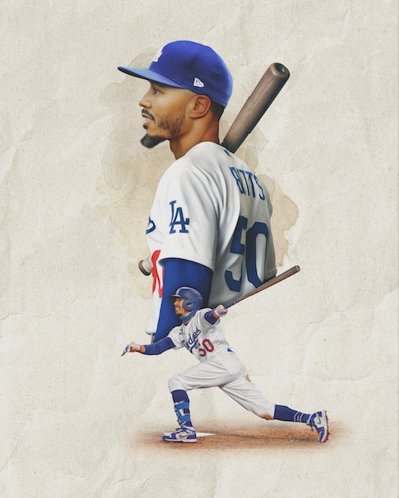 Mookie Betts Art Print Los Angeles Dodgers KORE Collection -  Norway