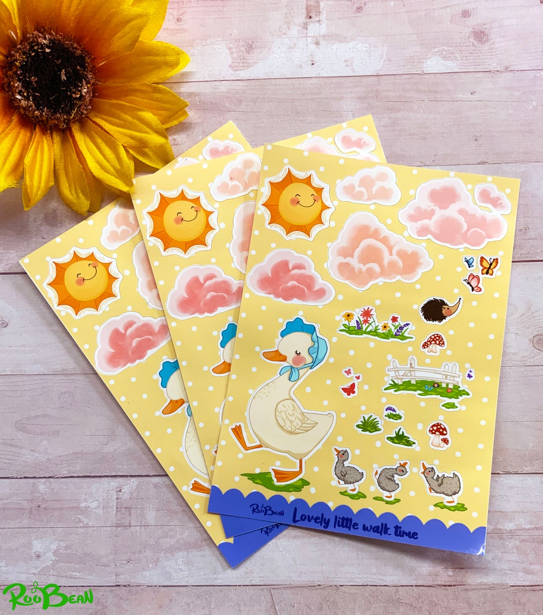 Spring Lovely Walk Time Happy Goose Family Kitschy Sticker Sheet Etsy