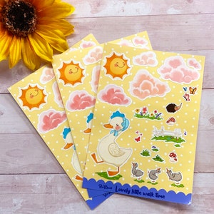 Hoja de pegatinas kitsch de la familia Happy Goose de Spring Lovely Walk Time