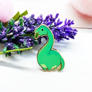 Kawaii Dinosaur Mini Brachiosaurus Long Neck Hard Enamel Pin